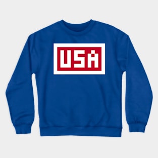 Pixel USA on Red with a White Border Crewneck Sweatshirt